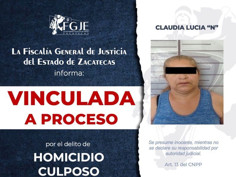Vinculan a Claudia Lucia por homicidio culposo