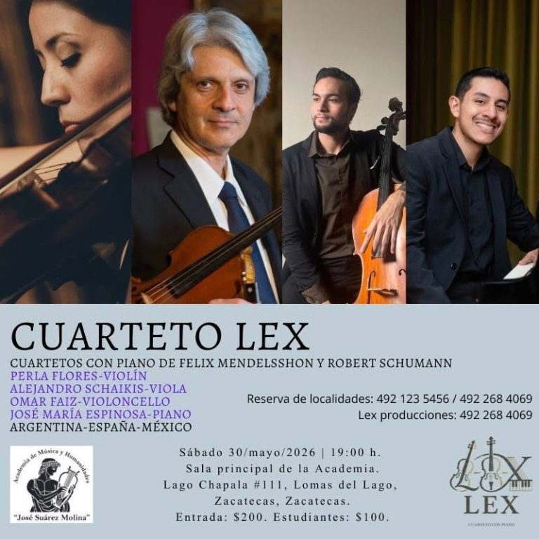 Cuarteto Lex ofrecerá concierto de debut