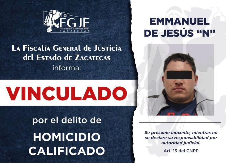 Lo vinculan a proceso por homicidio en Fresnillo