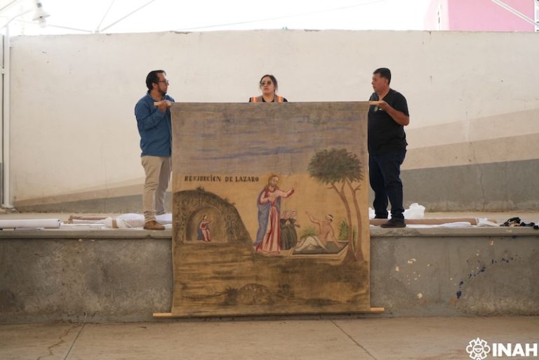 Entrega INAH telones monumentales en Pánuco