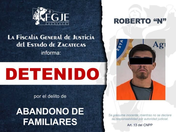 Lo detienen en Aguascalientes por abandono de familiares
