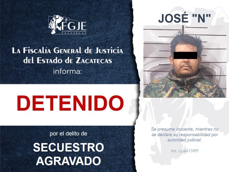 Detienen a dos por secuestro tras cateo en Jerez