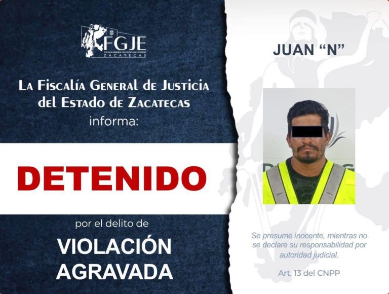 Lo detienen en Durango; era buscado en Zacatecas por violación