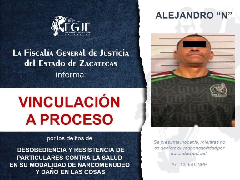Lo vinculan por desobediencia, narcomenudeo y daño en las cosas