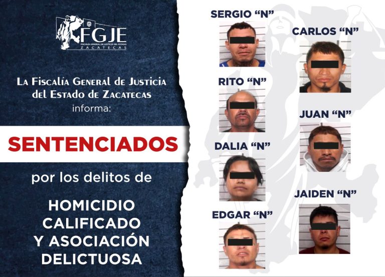 Sentencian a siete personas a 125 años de prisión