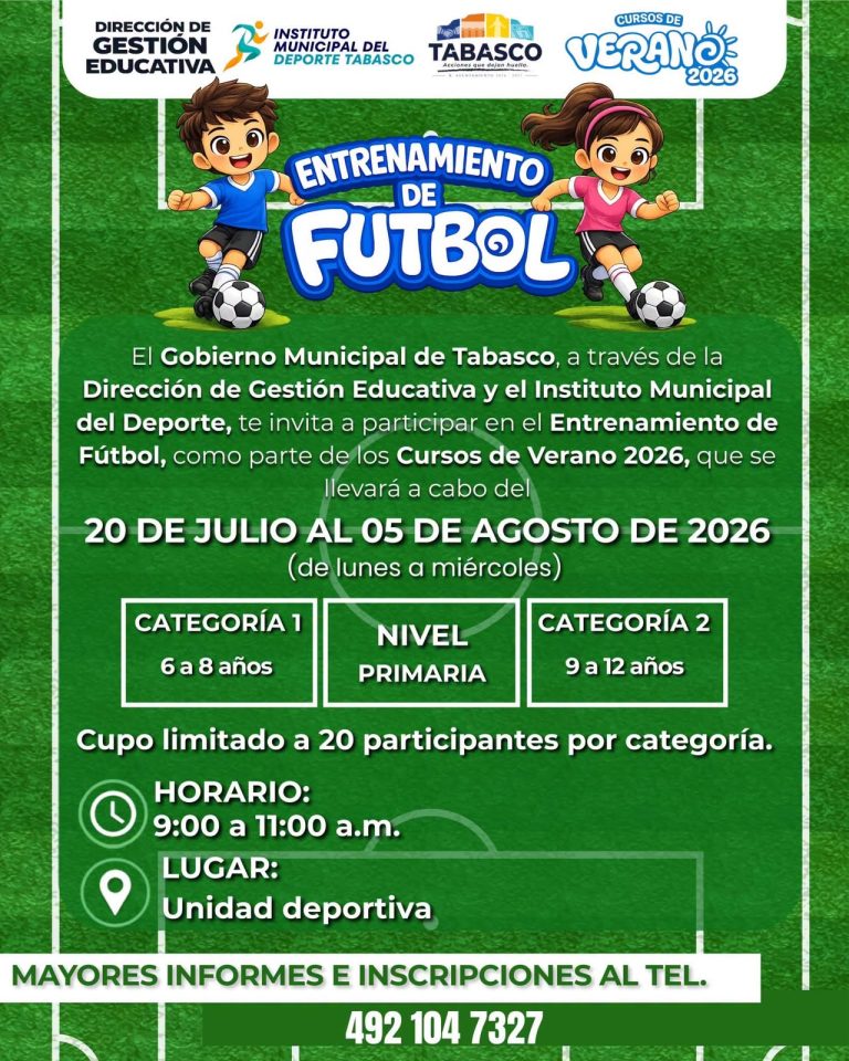 Tabasco abre entrenamiento de futbol para niñas y niños