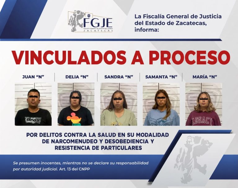 Vinculan a cinco personas por narcomenudeo