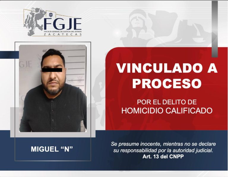 Lo vinculan por homicidio calificado en Fresnillo