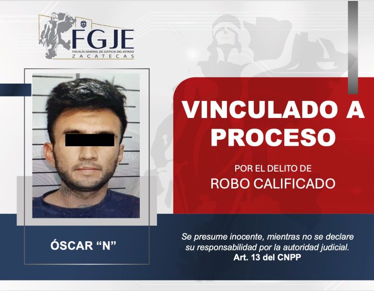 Vinculan a proceso a Óscar «N» por robo calificado