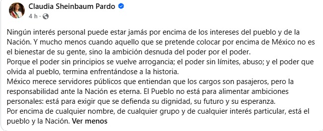 Condena CSP ambición personal por el poder