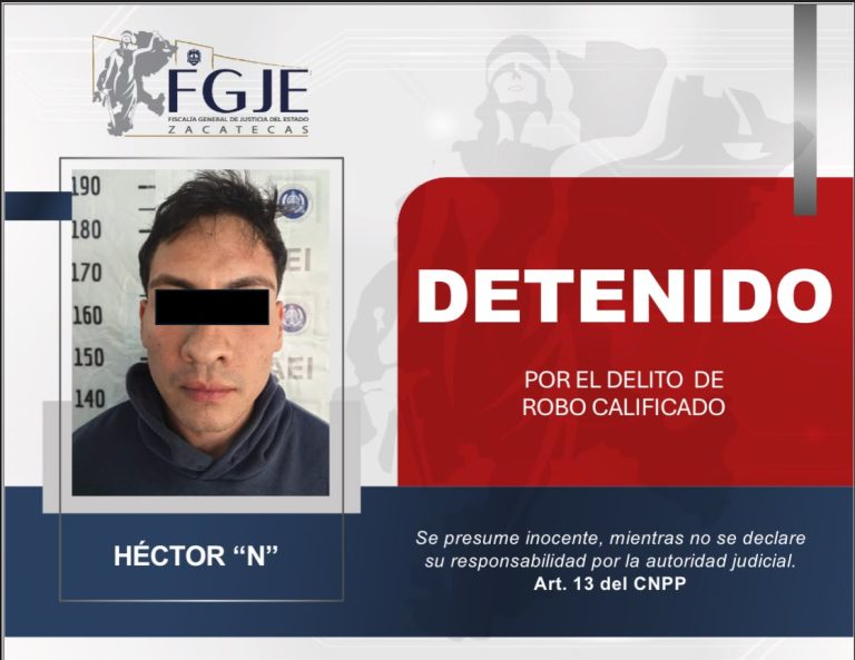 Detienen a Héctor «N» en Baja California, era buscado en Zacatecas