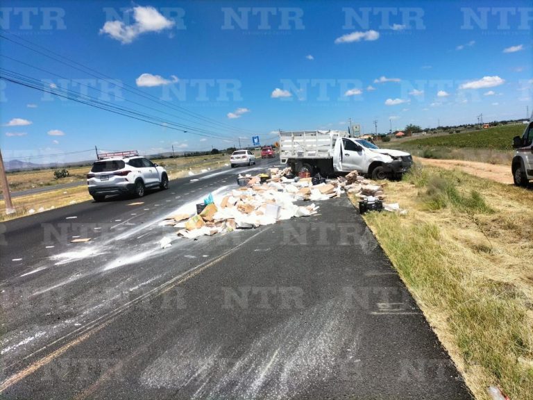 Se lesiona tras accidente con camioneta de carga