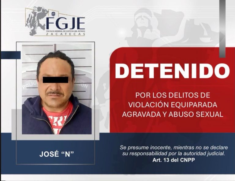 Detienen a presunto responsable de violación y abuso sexual