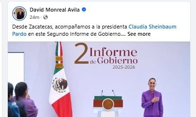 Acompaña gobernador DMA a presidenta en Segundo Informe