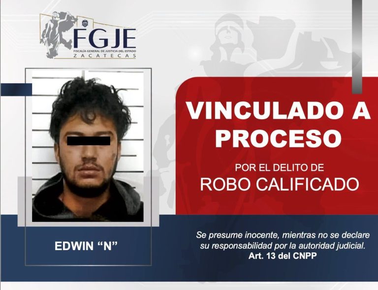 Lo vinculan por robo en Guadalupe