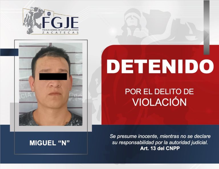 Detienen a presunto violador en Fresnillo