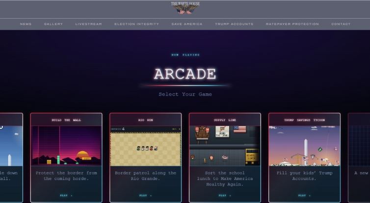 Habilita Casa Blanca en su web juegos sobre agenda de Trump