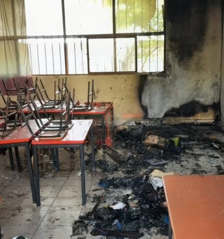 Investigan autoridades incendio en primaria de Cieneguitas de Mariana