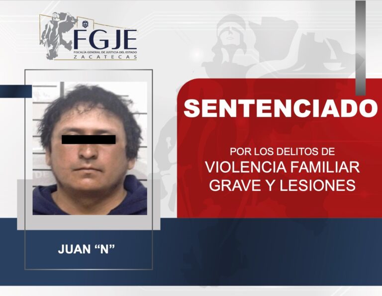Sentencian a Juan «N» por violencia familiar