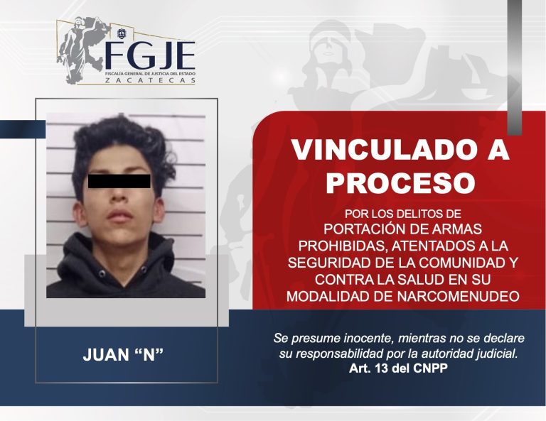 Vinculan a proceso a Juan «N» por portación de armas y narcomenudeo