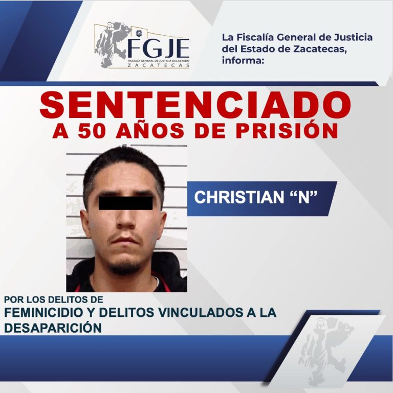 Condenan a feminicida a 50 años de prisión