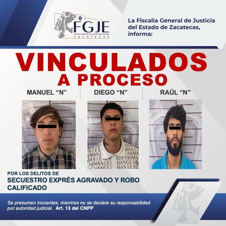 Vinculan a tres por robo y secuestro exprés agravado
