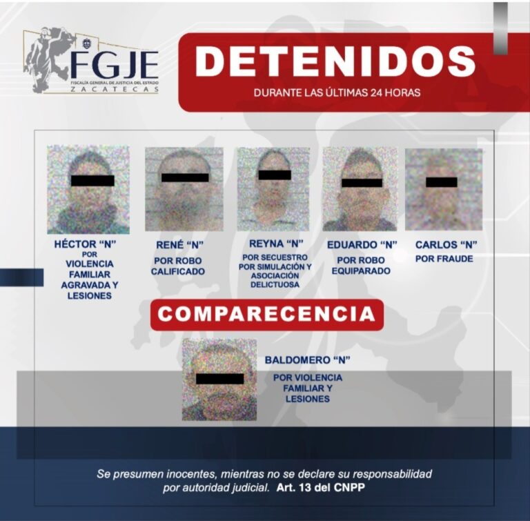 Ejecuta FGJE órdenes de aprehensión y comparecencia
