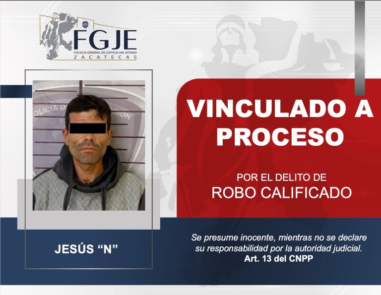 Lo vinculan por robo calificado en Fresnillo