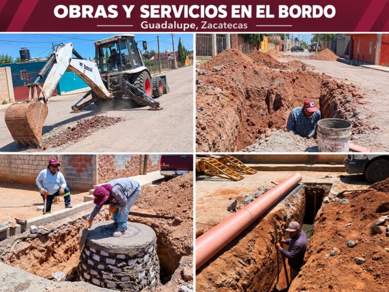 Realizan obras de pavimentación, drenaje y educación en El Bordo